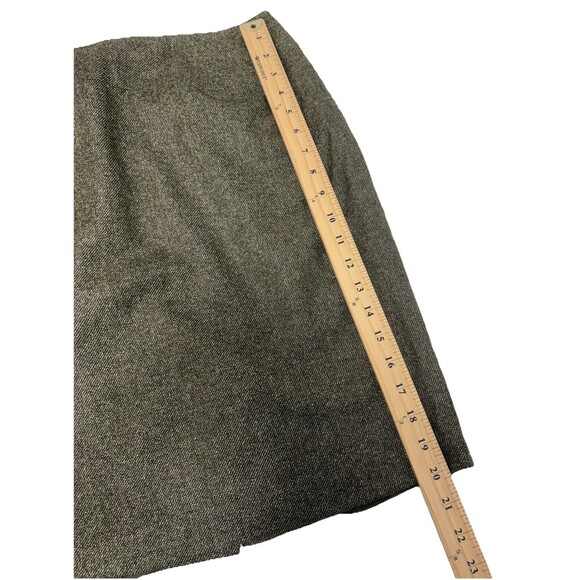 Talbots Vintage Green Tweed Wool Silk Blend Pencil Skirt Back zip above knee USA - Picture 8 of 10